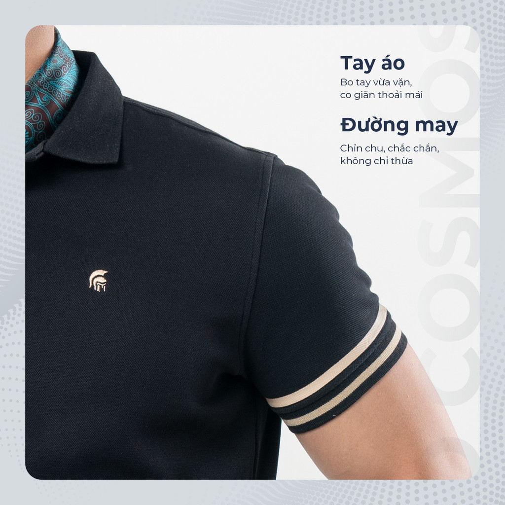 Mô tả Áo polo nam COSMOS, BST Social Circle chất vải cá sấu cotton interlock cao cấp - POLOMANOR - 4