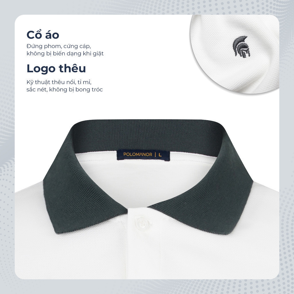 Mô tả Áo polo nam FOMAD SMART "F" vải cá sấu cotton interlock xuất xịn, thanh lịch sang trọng - POLOMANOR - 3