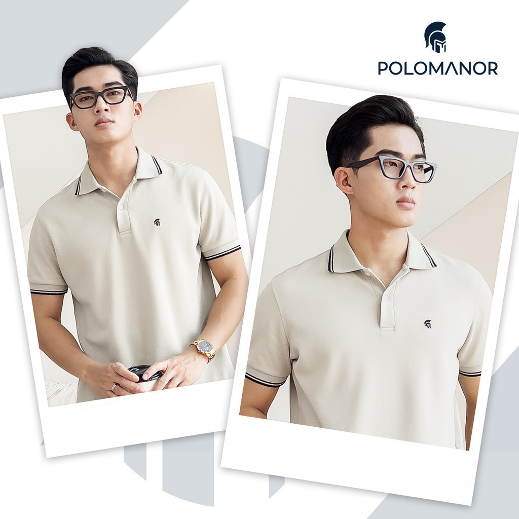 Mô tả Áo thun polo nam tay ngắn BASIC CLASSIC vải cá sấu cotton piqué interlock sang trọng, tinh tế - POLOMANOR - 1