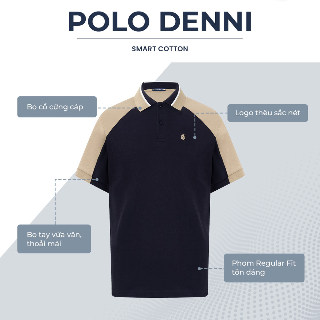 Mô tả Áo polo nam DENNI, vải cá sấu cotton interlock cao cấp, thanh lịch sang trọng - POLOMANOR - 2