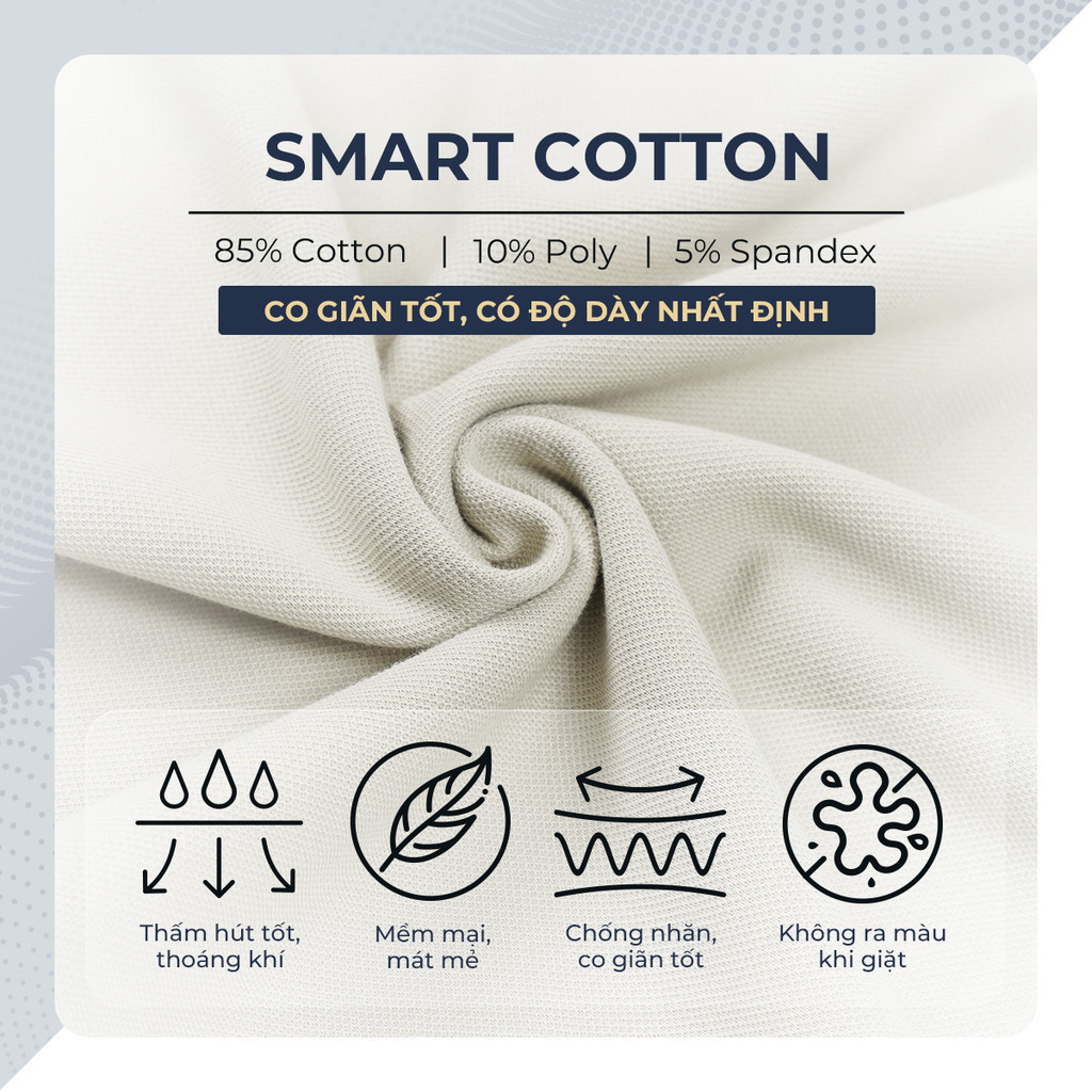 Mô tả Áo thun polo nam tay ngắn BASIC CLASSIC vải cá sấu cotton piqué interlock sang trọng, tinh tế - POLOMANOR - 5