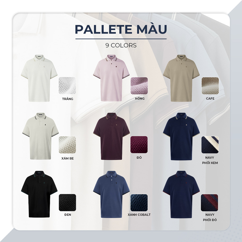 Mô tả Áo thun polo nam tay ngắn BASIC CLASSIC vải cá sấu cotton piqué interlock sang trọng, tinh tế - POLOMANOR - 6