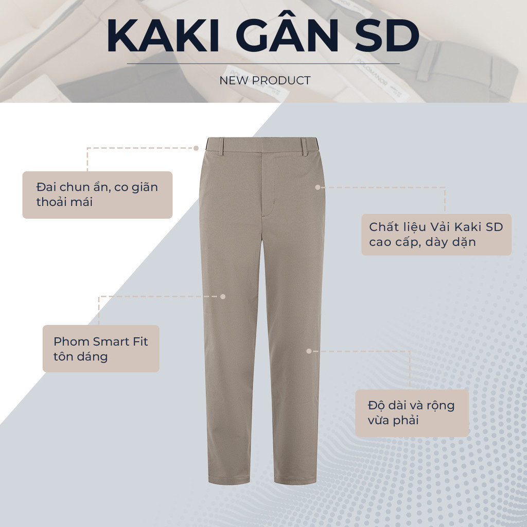 Mô tả Quần dài kaki nam SD, chất liệu Kaki gân Hàn Quốc chuẩn form tôn dáng sang trọng - POLOMANOR - 2