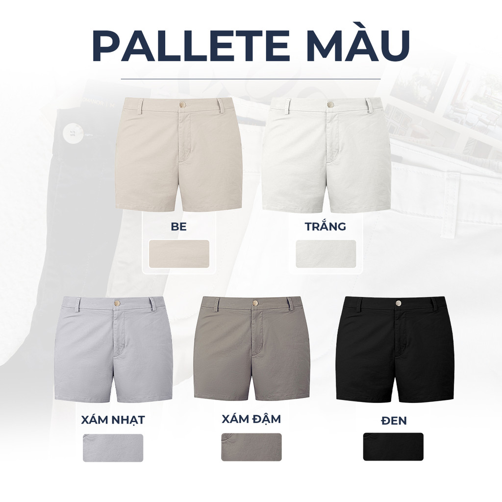 Mô tả Quần short nam ngắn POLOMANOR vải kaki xuất xịn, lưng đai thun, co giãn 2 chiều, chuẩn form - 6