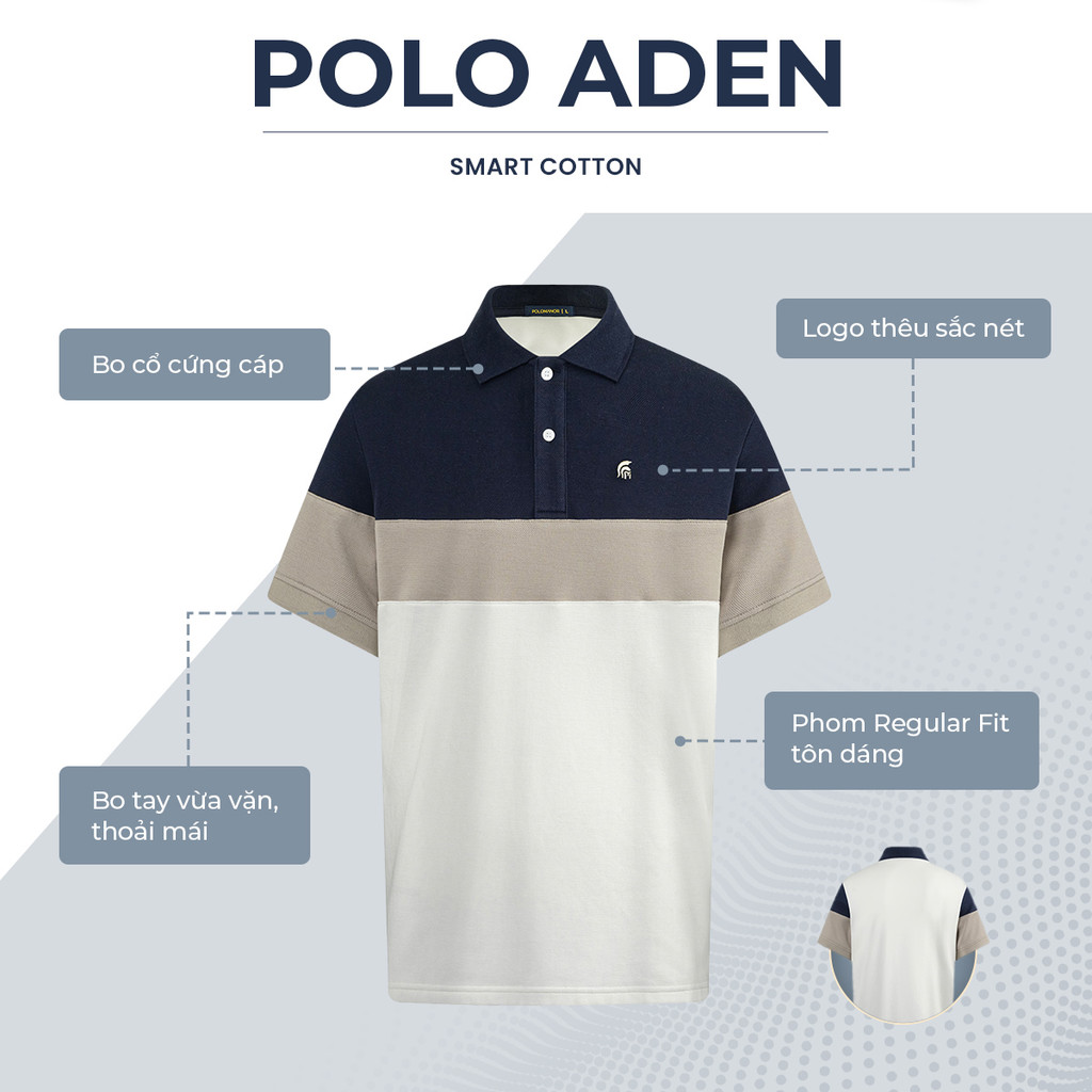 Mô tả Áo polo nam ADEN vải cá sấu cotton interlock xuất xịn, nam tính, thanh lịch, sang trọng - POLOMANOR - 2