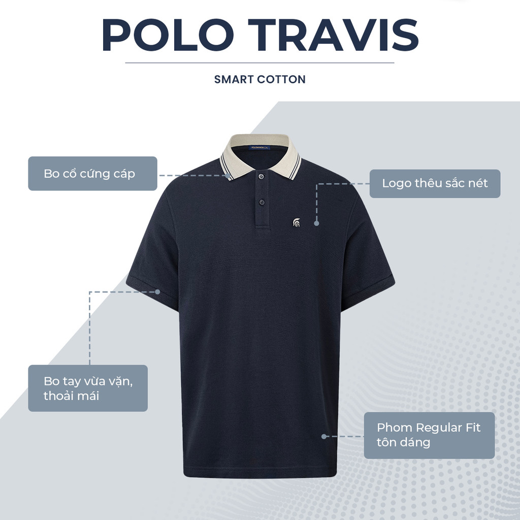 Mô tả Áo polo nam TRAVIS vải cá sấu cotton interlock xuất xịn, nam tính thanh lịch sang trọng - POLOMANOR - 2