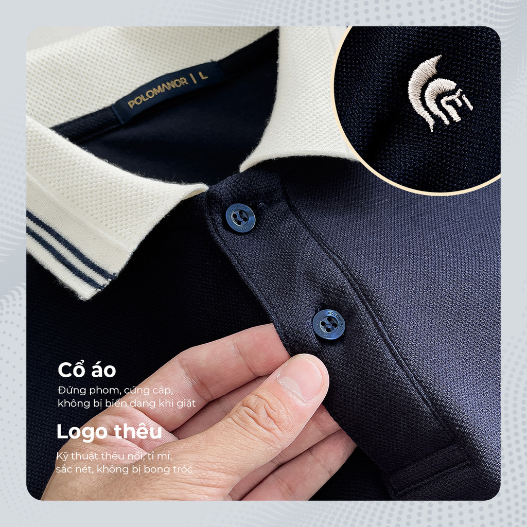 Mô tả Áo polo nam TRAVIS vải cá sấu cotton interlock xuất xịn, nam tính thanh lịch sang trọng - POLOMANOR - 3