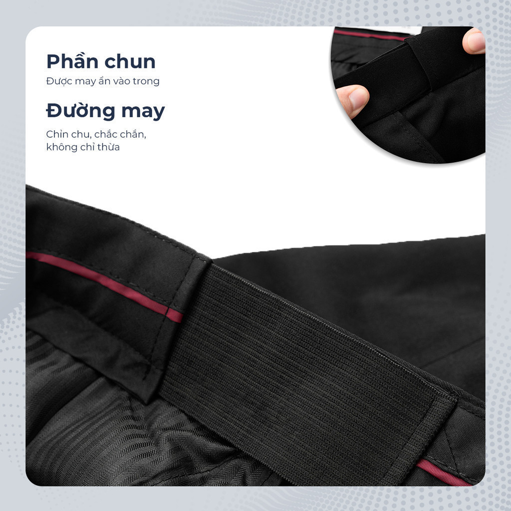 Mô tả Quần dài tây nam POLOMANOR co giãn 2 chiều, xuất xịn, lưng đai chun ẩn, chuẩn form - 4