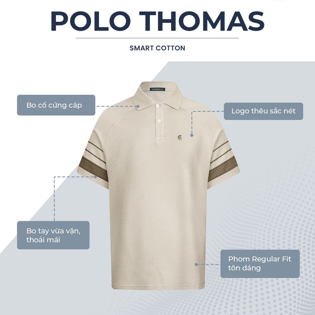 Mô tả Áo polo nam THOMAS vải cá sấu cotton interlock xuất xịn, nam tính thanh lịch sang trọng - POLOMANOR - 2