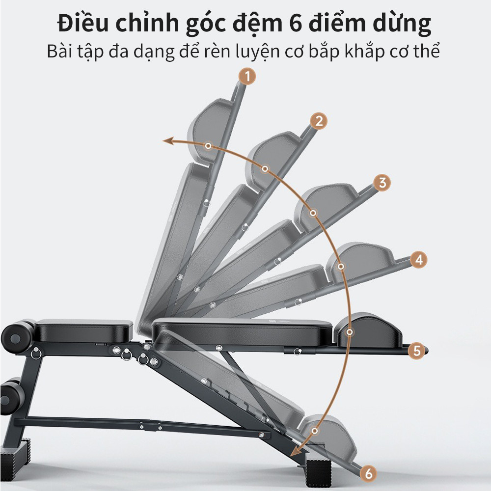 Mô tả OneTwoFit Ghế tập gym tập tạ Có thể gấp gọn Ghế tập thể hình tại nhà Có thể đặt quả tạ - 1