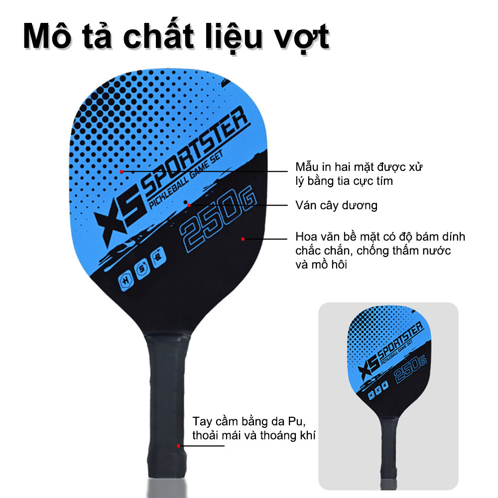 Mô tả OneTwoFit Bộ 2 pickleball Vợt Và 4 Quả Bóng Kèm túi đựng Bộ Vợt Tập thể dục cho mọi người - 1