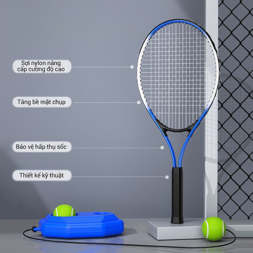 Mô tả OneTwoFit Bộ vợt tennis đàn hồi luyện tập Tập Tại Nhà Kèm Dây Đàn Hồi Và Đế Thể thao ngoài trời - 3