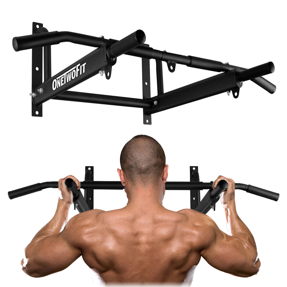 Mô tả OneTwoFit Xà đơn treo tường đa năng Wall Pull Up Bar Kích thước lớn Vật liệu dày được nâng cấp - 4