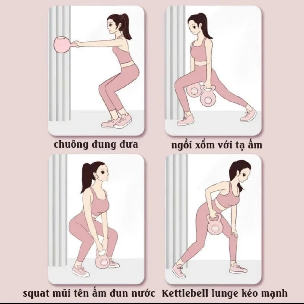 Mô tả OneTwoFit Tạ Bình Vôi,Tạ Ấm, Tạ chuông mềm Tập Gym Tập Mông Đùi Gym Thể Dục Tại Nhà 4KG 6KG - 3