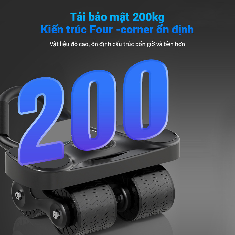 Mô tả OneTwoFit Con Lăn Tập Bụng Trợ Lực 4 bánh Chống Đổ Có Đồng Hồ Dụng Cụ Tặng Kèm Thảm Kê Chân - 4
