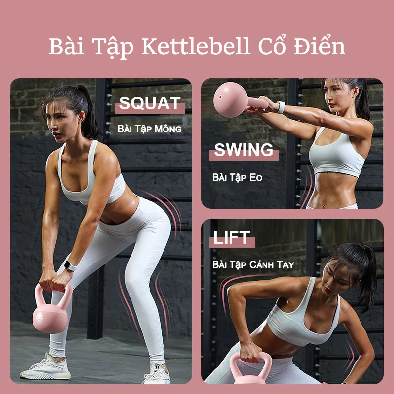 Mô tả OneTwoFit Tạ Bình Vôi,Tạ Ấm, Tạ chuông mềm Tập Gym Tập Mông Đùi Gym Thể Dục Tại Nhà 4KG 6KG - 5