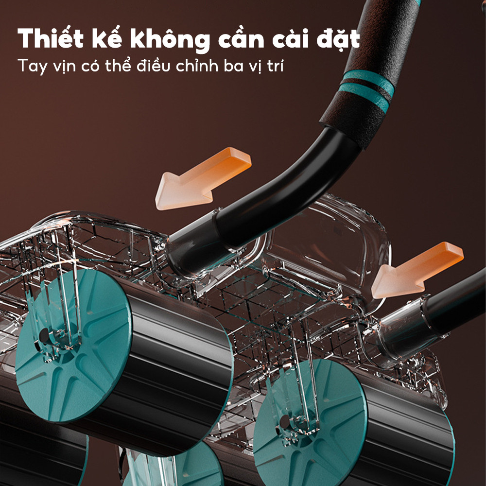 Mô tả OneTwoFit Con lăn tập bụng 4 bánh nâng cấp Có thể phục hồi Tặng đồng hồ và thảm quỳ Bản 2025 - 3