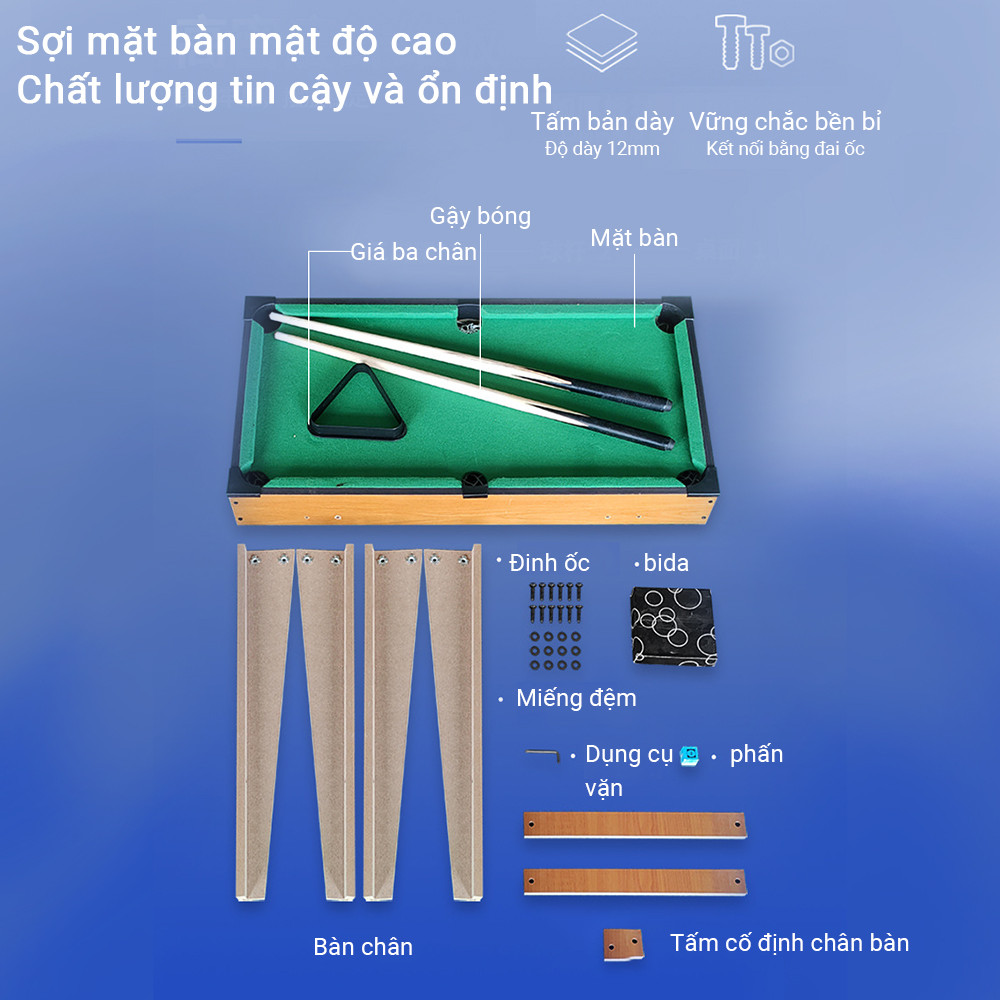 Mô tả OneTwoFit Bàn bi-a 120CM cho trẻ em và người lớn bằng gỗ đa chức năng,bida mini phăng Chất lượng cao - 6