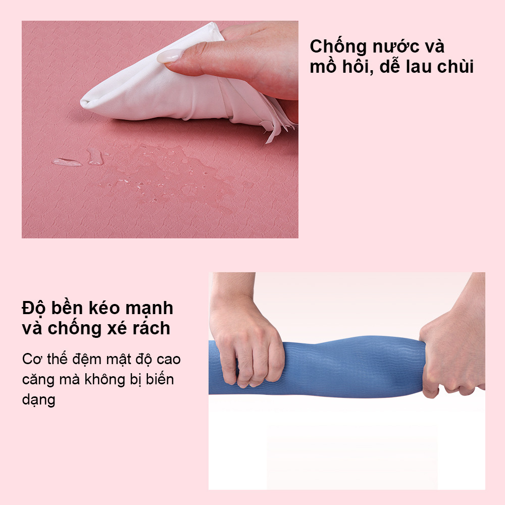 Mô tả OneTwoFit thiện với môi trường Thảm Tập Yoga Định Tuyến TPE cao cấp tặng kèm túi đựng - 2 Lớp 6-8mm - 4