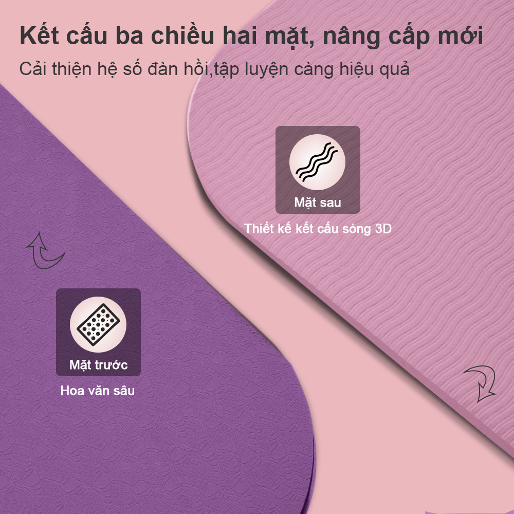 Mô tả OneTwoFit thiện với môi trường Thảm Tập Yoga Định Tuyến TPE cao cấp tặng kèm túi đựng - 2 Lớp 6-8mm - 5