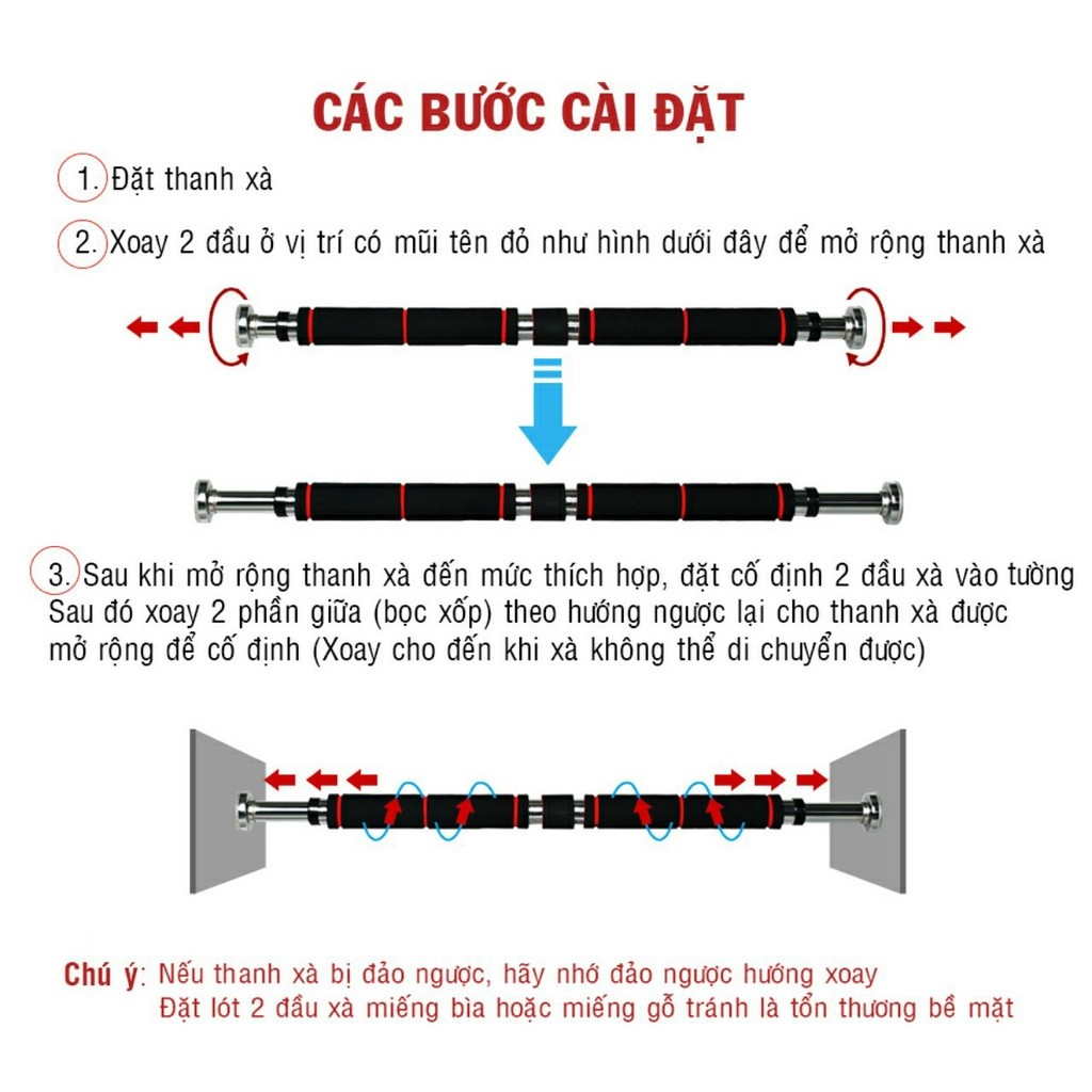 Mô tả OneTwoFit Xà đơn treo tường Xà đơn gắn cửa gắn tường đa năng tập gym thể hình Thanh xà đơn Treo tường nhiều - 2