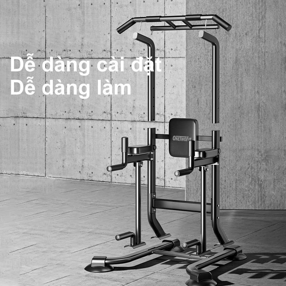 Mô tả OneTwoFit Xà đơn xà kép Có đệm Pull Up Bar 6 điều chỉnh độ cao Chịu được 150kg, xà đơn đa năng - 5