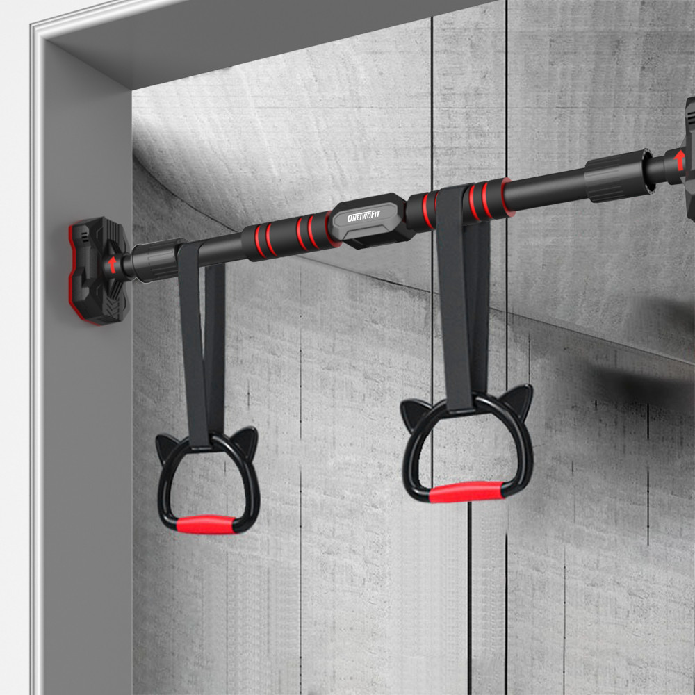 Mô tả OneTwoFit Thanh tập xà đơn treo tường gắn cửa nhiều cỡ có thể tùy chỉnh phù hợp tập gym - 7