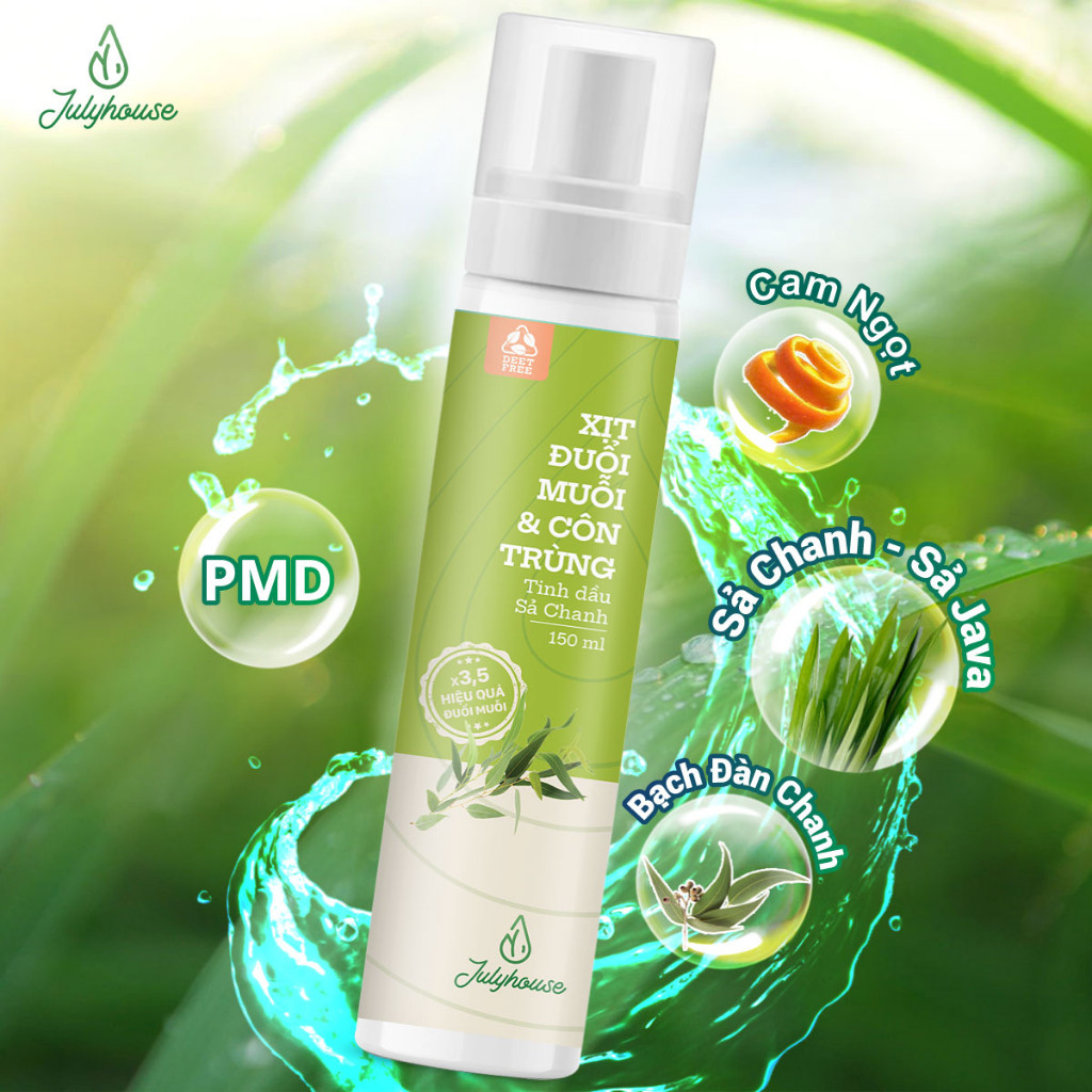 Mô tả Xịt phòng Julyhouse 20ml/150ml tinh dầu sả chanh thơm mát như Spa công thức cải tiến mới - 3