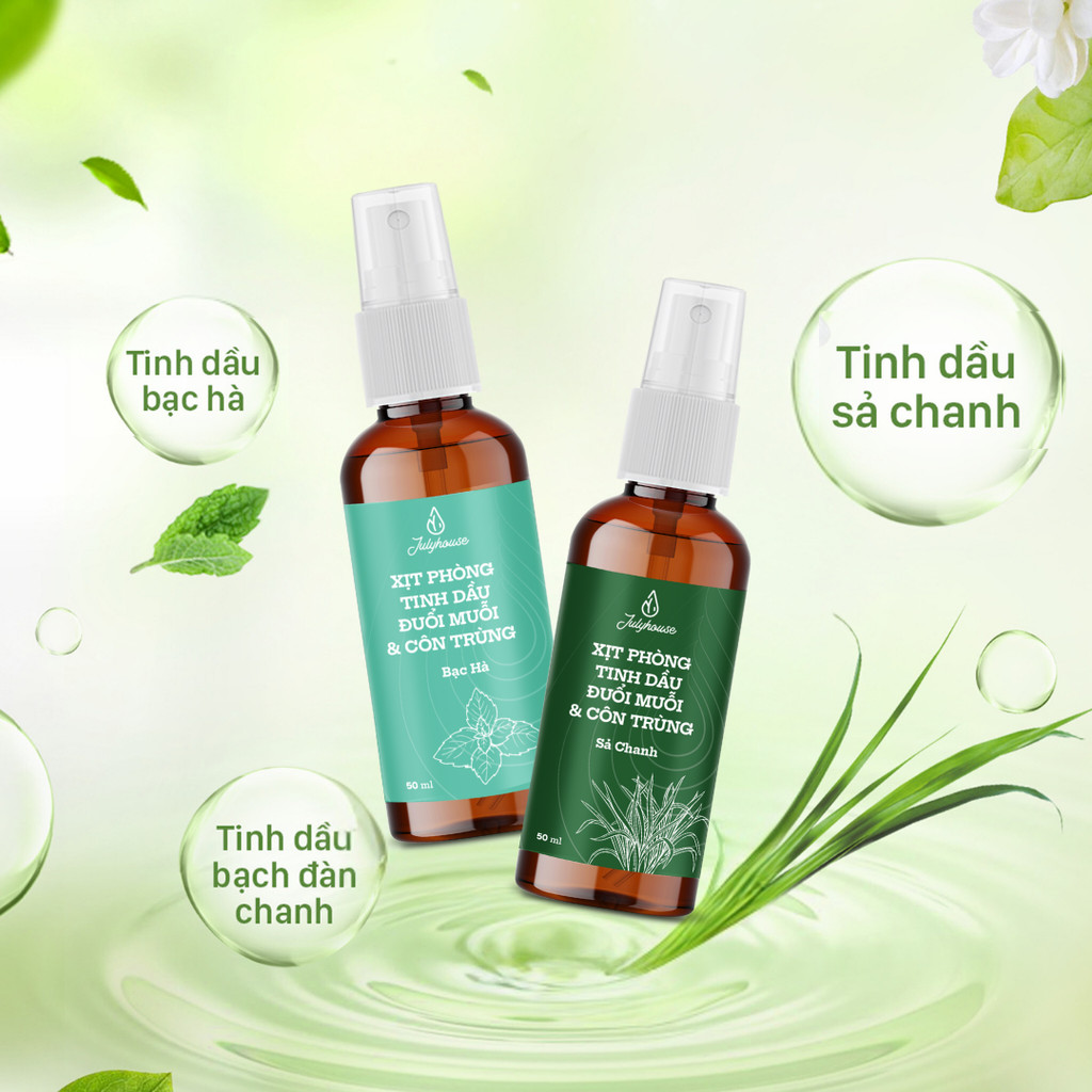 Mô tả Bình xịt phòng tinh dầu sả chanh, bạc hà, quế JULYHOUSE 50ml khử mùi hiệu quả (mùi tự chọn) - 3