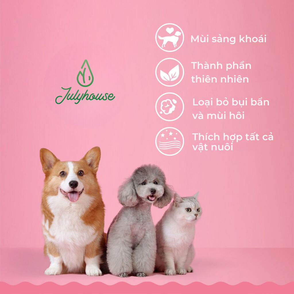 Mô tả Xịt khử mùi nước tiểu, khử khuẩn mùi hôi chó mèo Julyhouse 50ml/280ml từ tinh dầu thiên nhiên làm sạch hiệu quả an toàn - 1