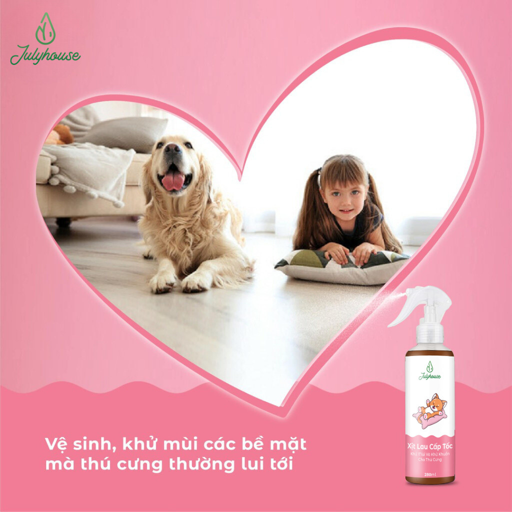 Mô tả Xịt khử mùi nước tiểu, khử khuẩn mùi hôi chó mèo Julyhouse 50ml/280ml từ tinh dầu thiên nhiên làm sạch hiệu quả an toàn - 3