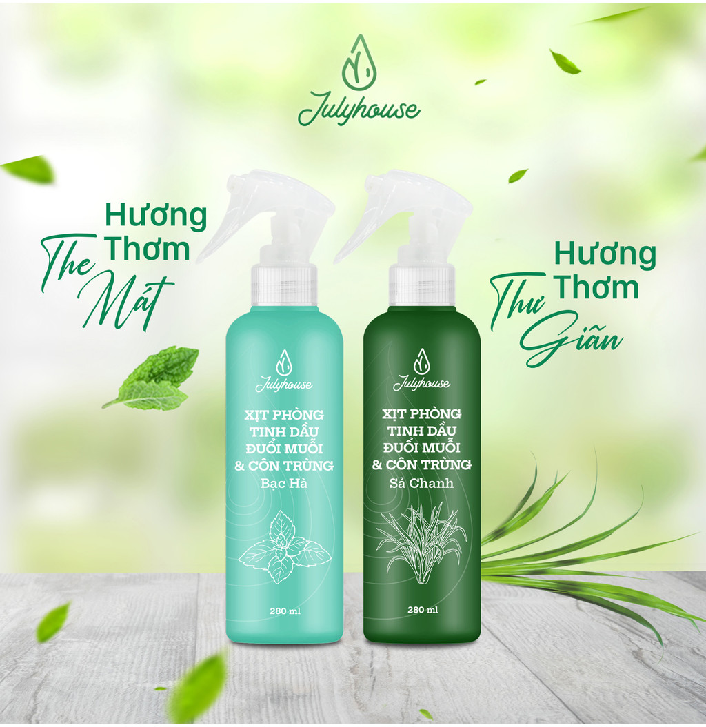 Mô tả Combo 2 bình xịt phòng tinh dầu Sả Chanh 280ml/chai JULYHOUSE khử mùi thơm phòng cấp tốc - 3