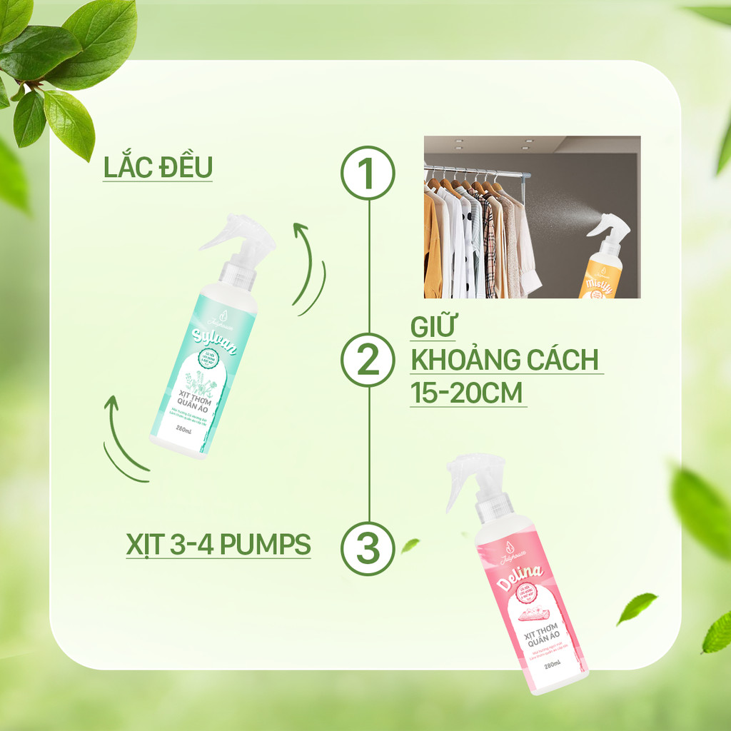 Mô tả Xịt thơm quần áo thơm mát ngày dài JULYHOUSE dung tích 20ml/280ml - 4