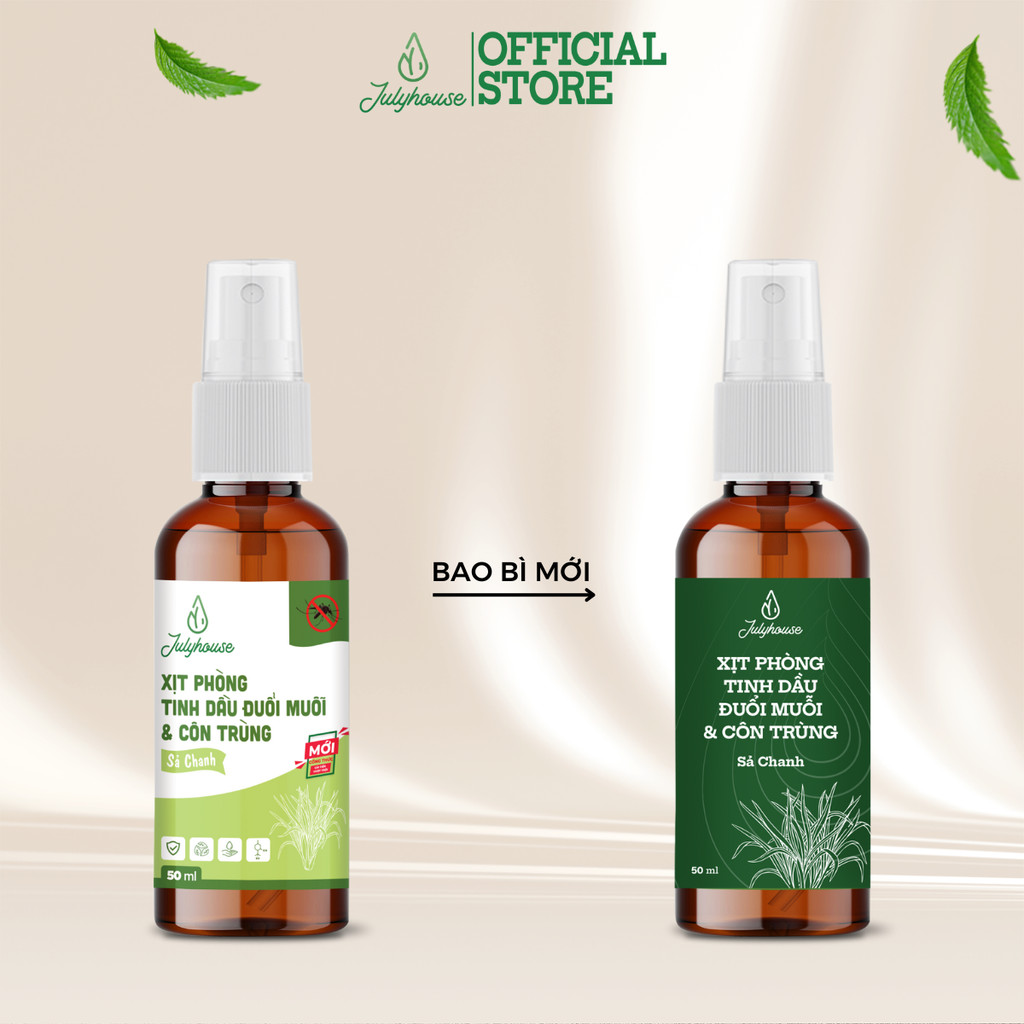 Mô tả Bình xịt tinh dầu sả chanh 50ml JULYHOUSE khử mùi, thơm như spa - 1