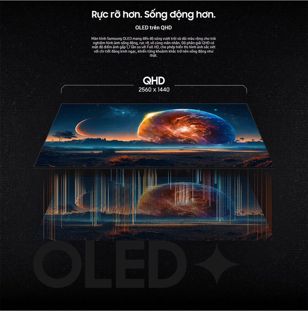 Mô tả Màn Hình Gaming Samsung 27 Inch Odyssey OLED G6 G61SD QHD 240Hz LS27DG610SEXXV - Độc quyền Online - 2