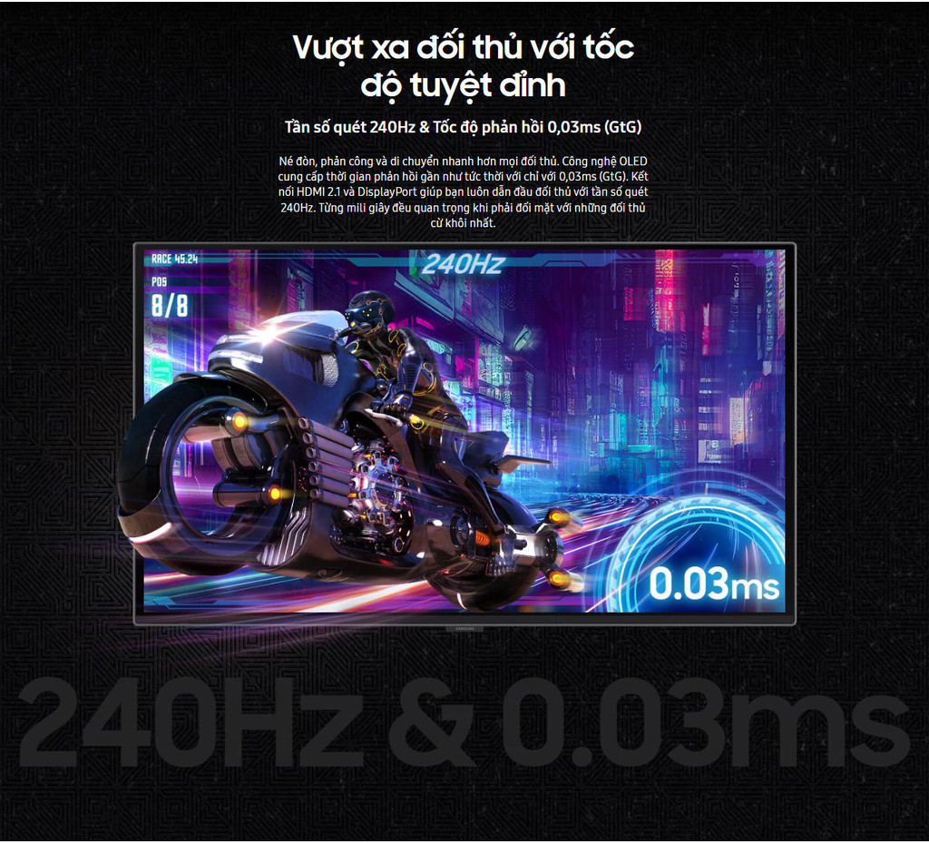 Mô tả Màn Hình Gaming Samsung 27 Inch Odyssey OLED G6 G61SD QHD 240Hz LS27DG610SEXXV - Độc quyền Online - 4