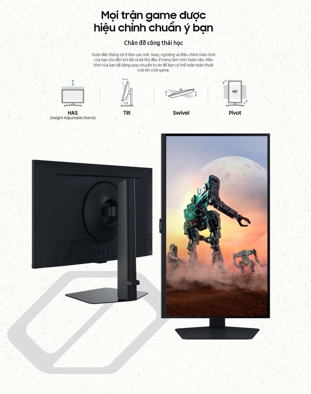 Mô tả Màn Hình Gaming Samsung 27 Inch Odyssey G50D QHD 180Hz LS27DG502EEXXV - 8