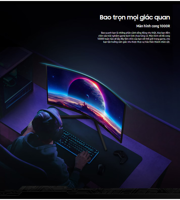Mô tả Màn hình Gaming Samsung 32 inch Odyssey G5 G55C QHD 165Hz LS32CG552EEXXV - 1