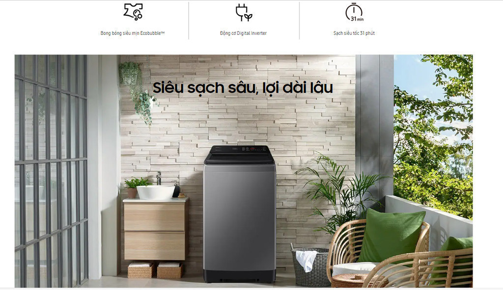 Mô tả Máy giặt cửa trên Samsung Ecobubble™ với Động cơ Digital Inverter 9.5 kg WA95CG4545BDSV - 1