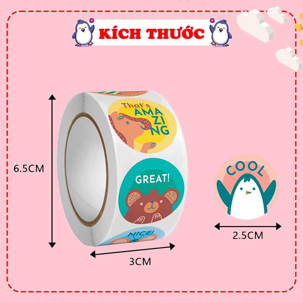 Sticker Khen Thưởng Khích Lệ Việc Học Tập Cho Bé Nhiều Hoạ Tiết Đáng ...