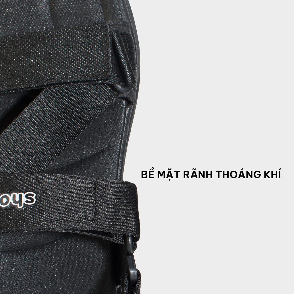 Mô tả Giày Sandal Nam Nữ Shondo Êm Chân, Bền F8 Full Đen Ver.2 F8M1112 - 5