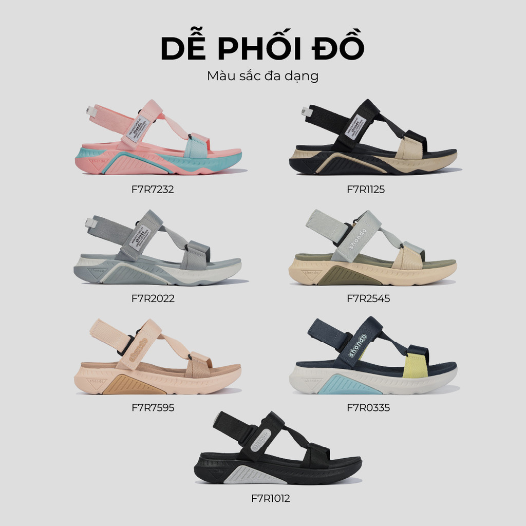 Mô tả Giày Sandal Nam Nữ SHONDO F7 Racing Thời Trang, Êm, Nhẹ, Đi Học Đi Chơi Màu Đen Be F7R1125 - 6
