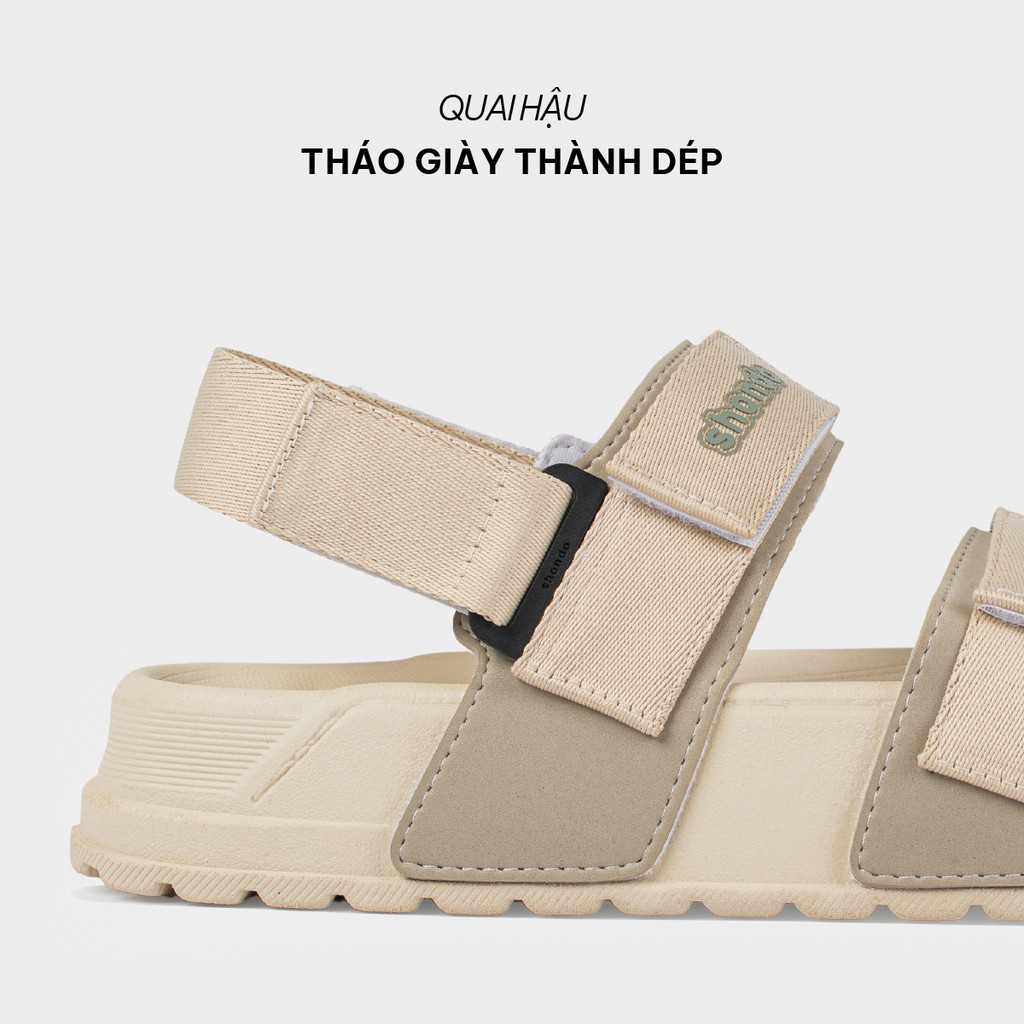 Mô tả Giày Platy Nam Nữ SHONDO Êm, Thời Trang Thích Hợp Đi Học, Đi Chơi Be Phối Rêu PLA2545 - 5