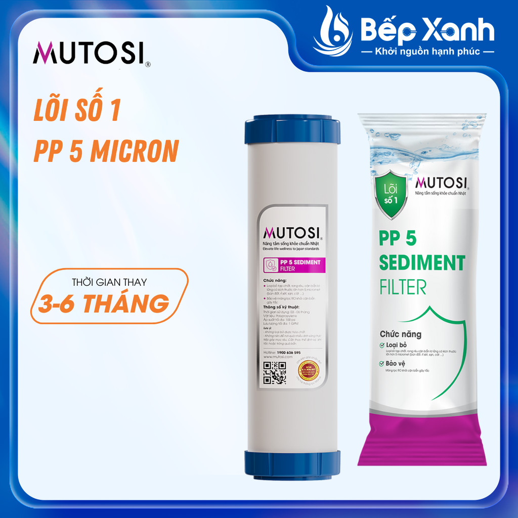 Mô tả Bộ lõi lọc nước 123 MUTOSI - Bộ 3 lõi lọc thô chính hãng - 1