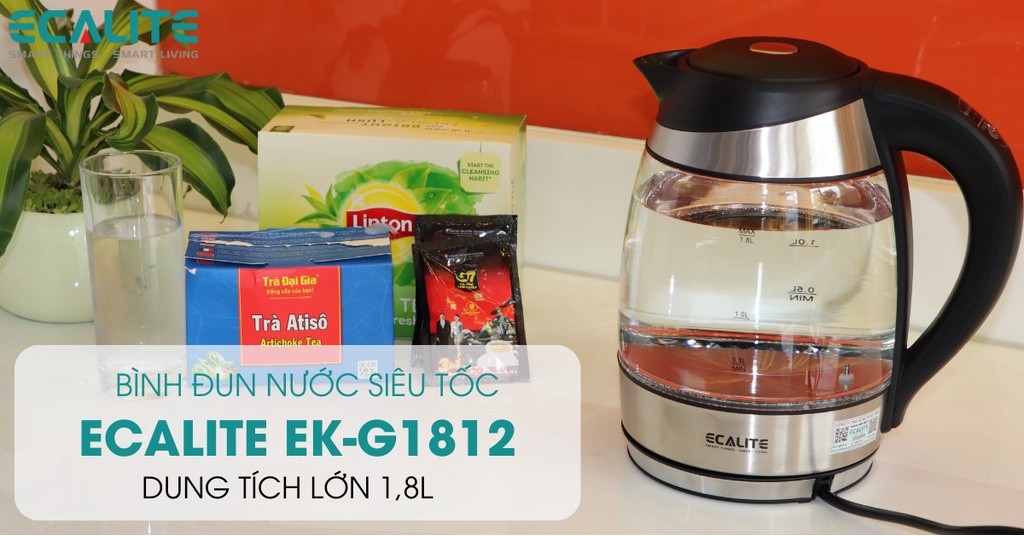 Mô tả Bình Đun Siêu Tốc Ecalite EK-G1812 (1.8L) - Đèn LED Đổi Màu - 1