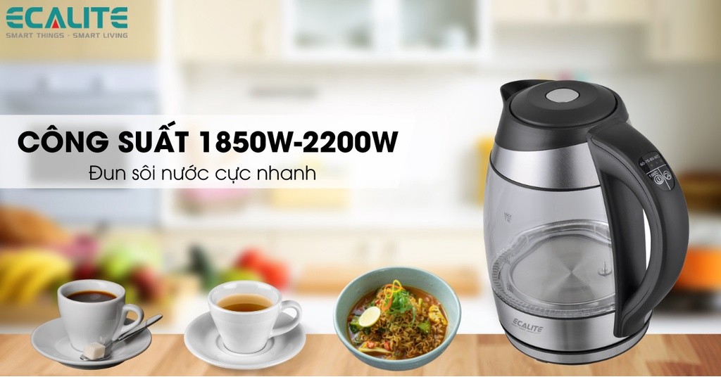 Mô tả Bình Đun Siêu Tốc Ecalite EK-G1812 (1.8L) - Đèn LED Đổi Màu - 3