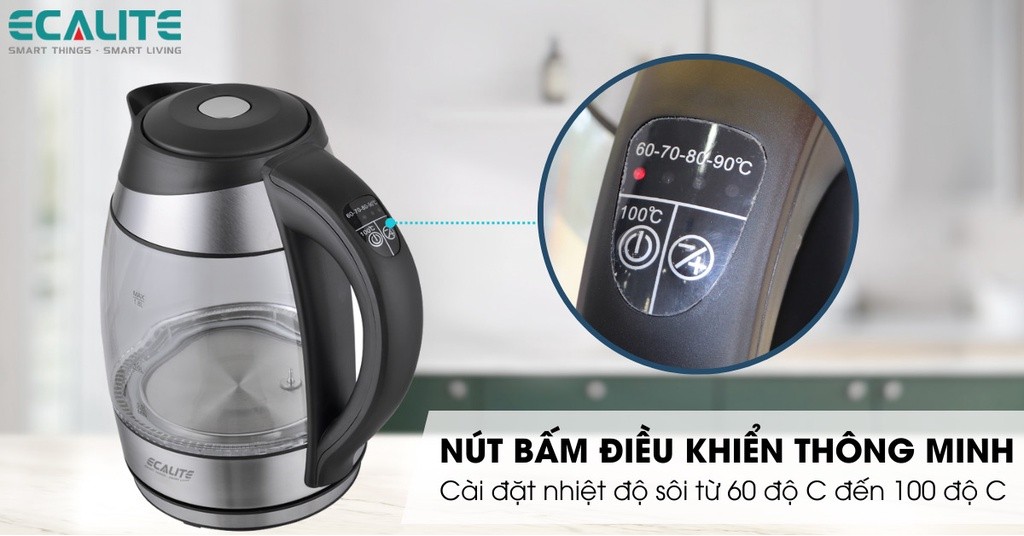 Mô tả Bình Đun Siêu Tốc Ecalite EK-G1812 (1.8L) - Đèn LED Đổi Màu - 5