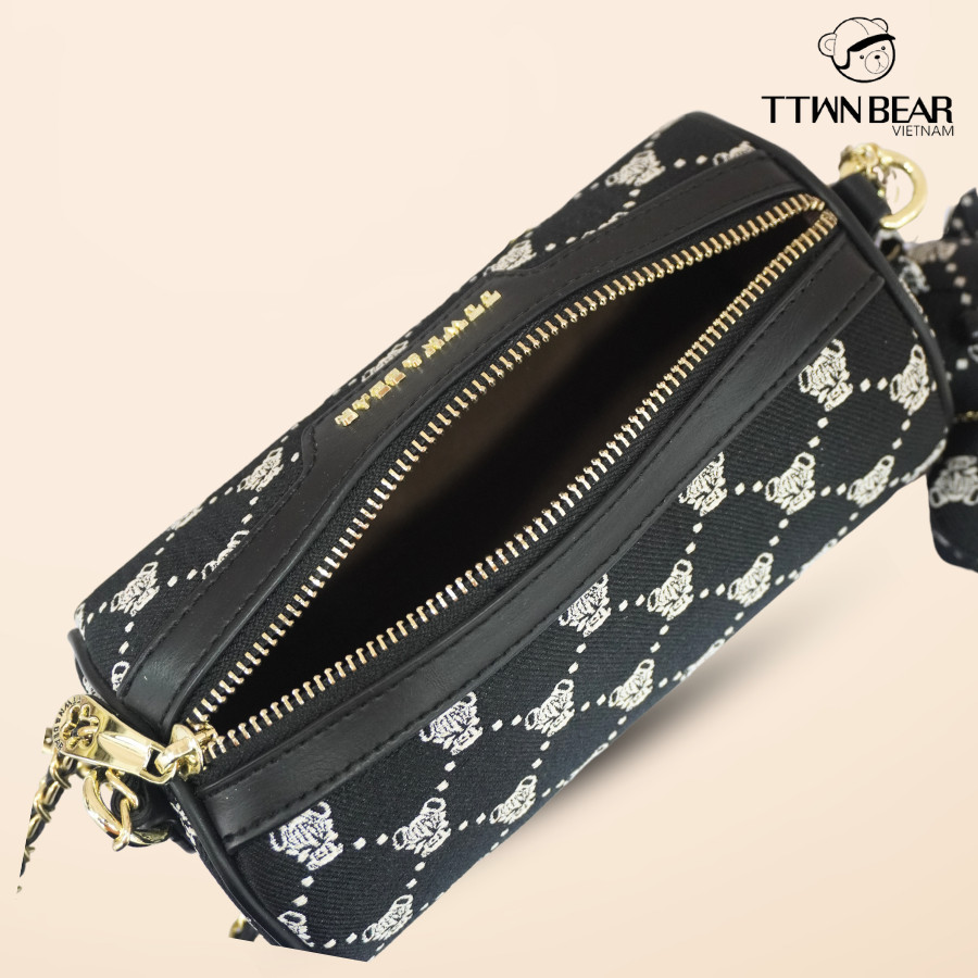Mô tả Túi xách nữ TTWN BEAR chính hãng - TN2382 vải thêu dệt kim kèm charm, dây đeo - 3