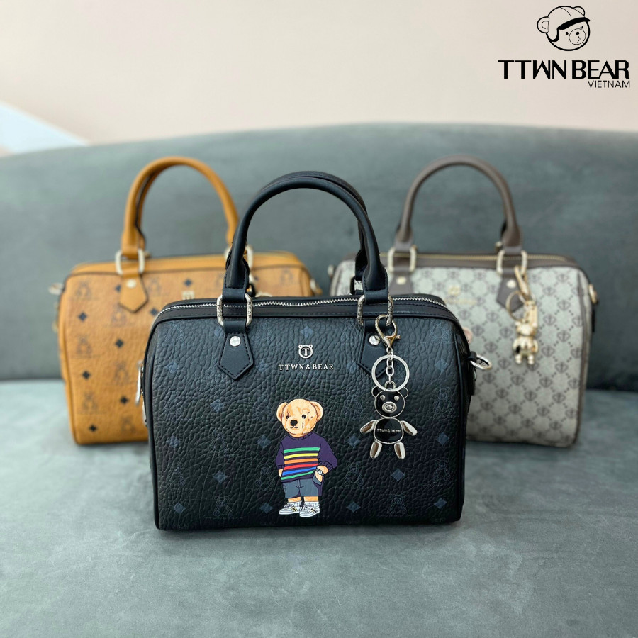 Mô tả Túi xách nữ TTWN BEAR chính hãng - TN3561 da pvc kèm charm và dây đeo đi học đi chơi - 1
