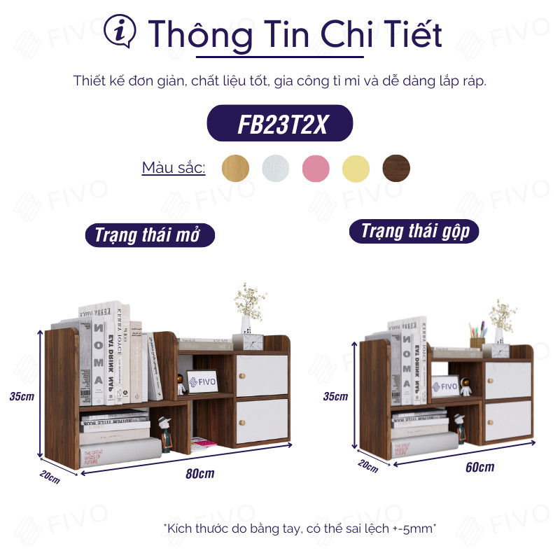 Mô tả Kệ Sách Gỗ Mini Để Bàn Đa Năng FIVO FB23 Điều Chỉnh Linh Hoạt, Lắp Ghép Tiện Lợi, Trang Trí Góc Làm Việc Và Học Tập - 4